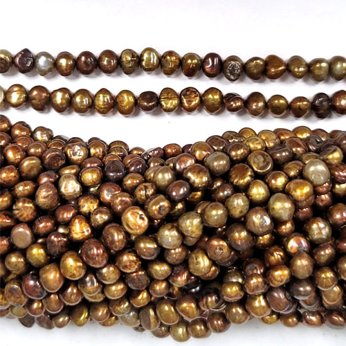 FRESHWATER PEARL SIDED 6-6.5MM BROWN (10 STRS)